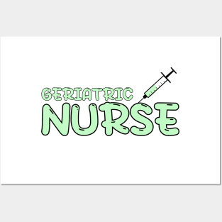 Geriatric Nurse Green Posters and Art